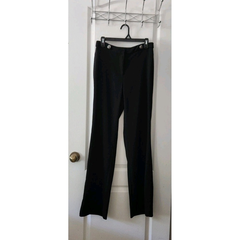 WHBM Women's Wide Leg Pants High-Rise Black Pockets Size 4